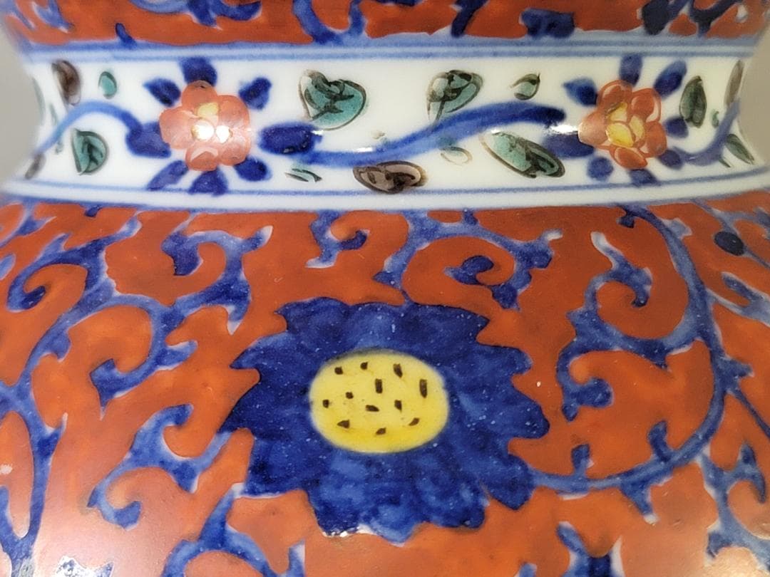 中国 色絵 瓢箪形 瓶 DT730