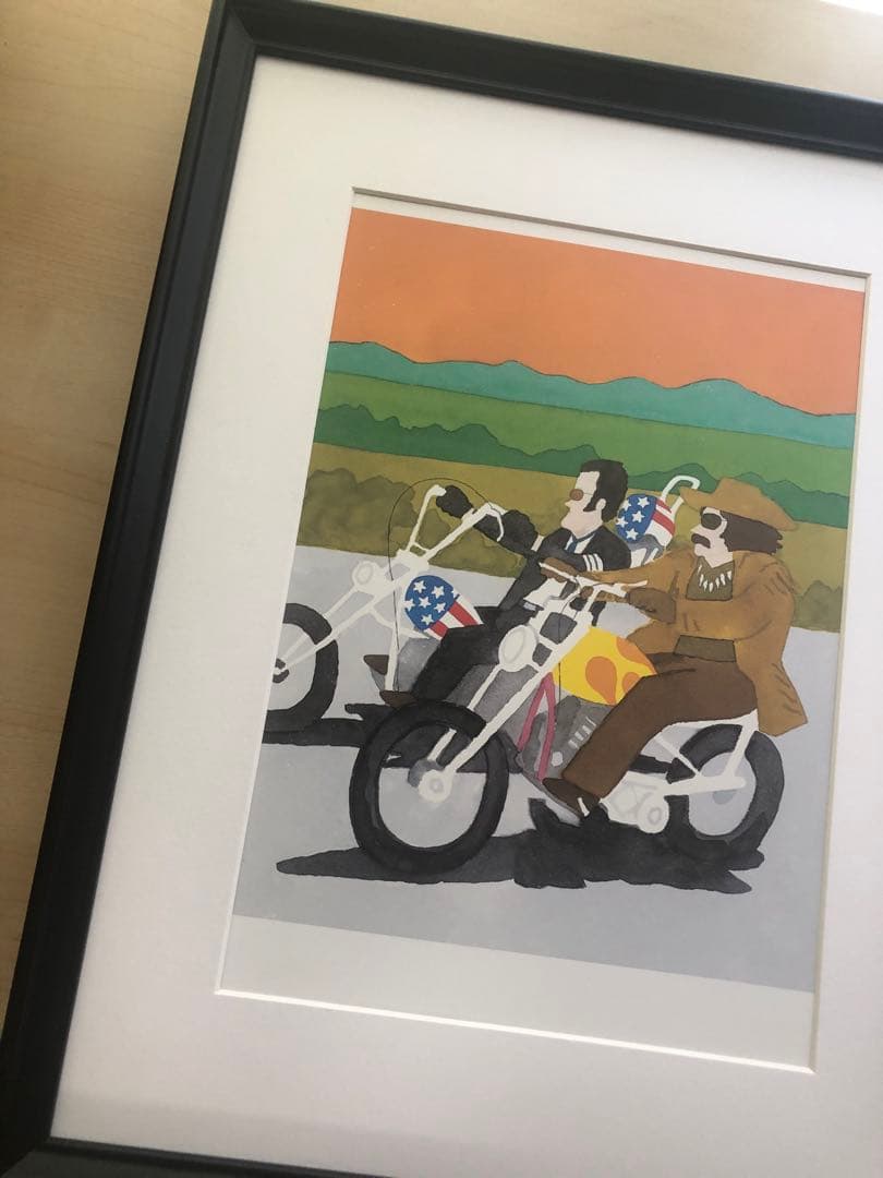 PK額装品 和田誠 映画 イージーライダー デニスホッパー A3額入 ポスター風