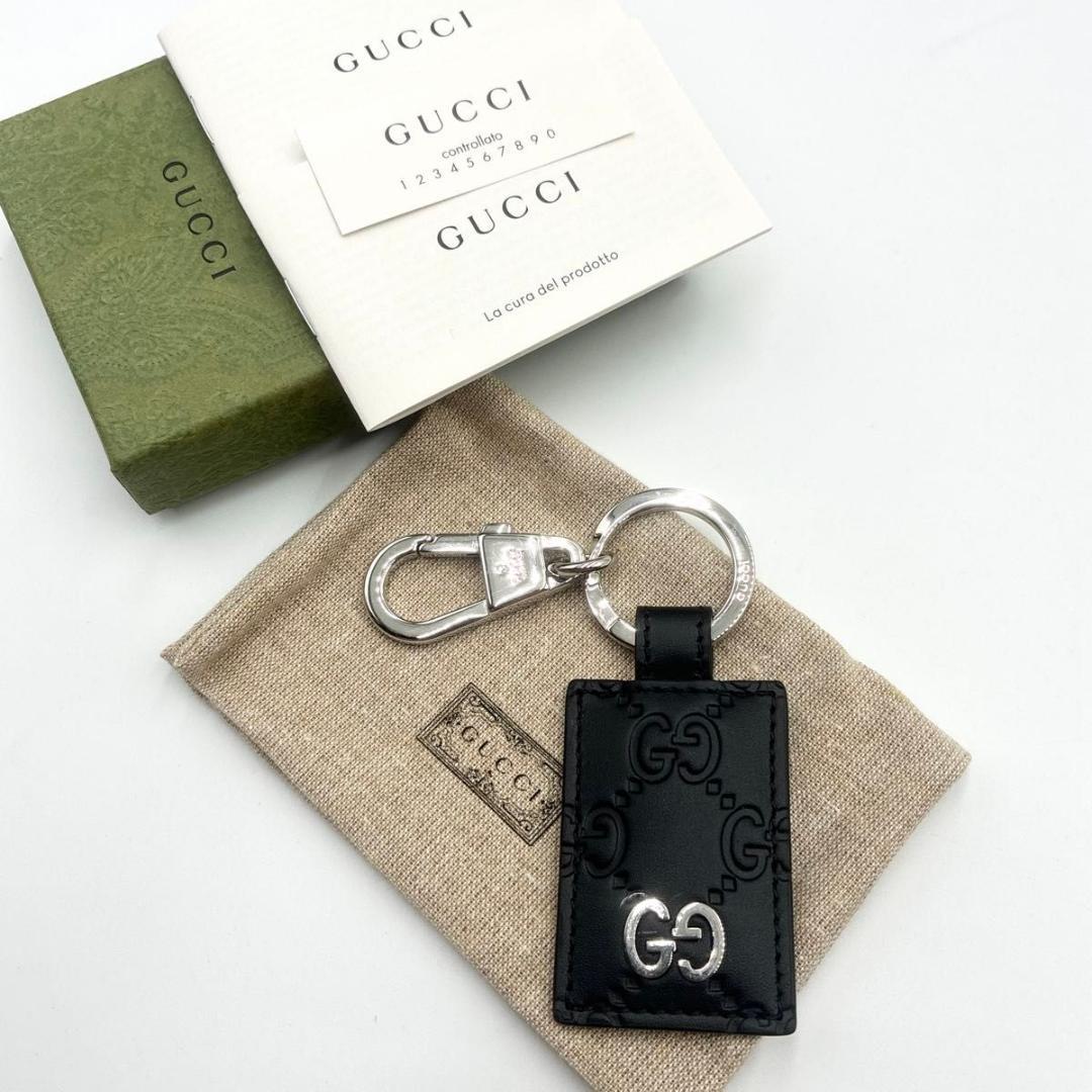 ⭐︎もも⭐︎　グッチ ドリアン GG レザー キーリング ブラック