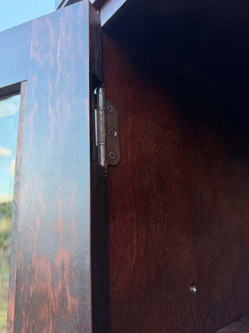 書棚 900 ふらの 観音開き 樺材 北海道民芸家具 ダークブラウン