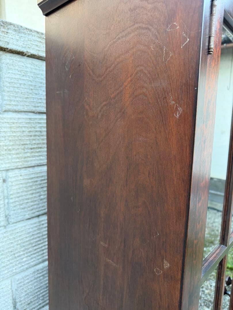 書棚 900 ふらの 観音開き 樺材 北海道民芸家具 ダークブラウン