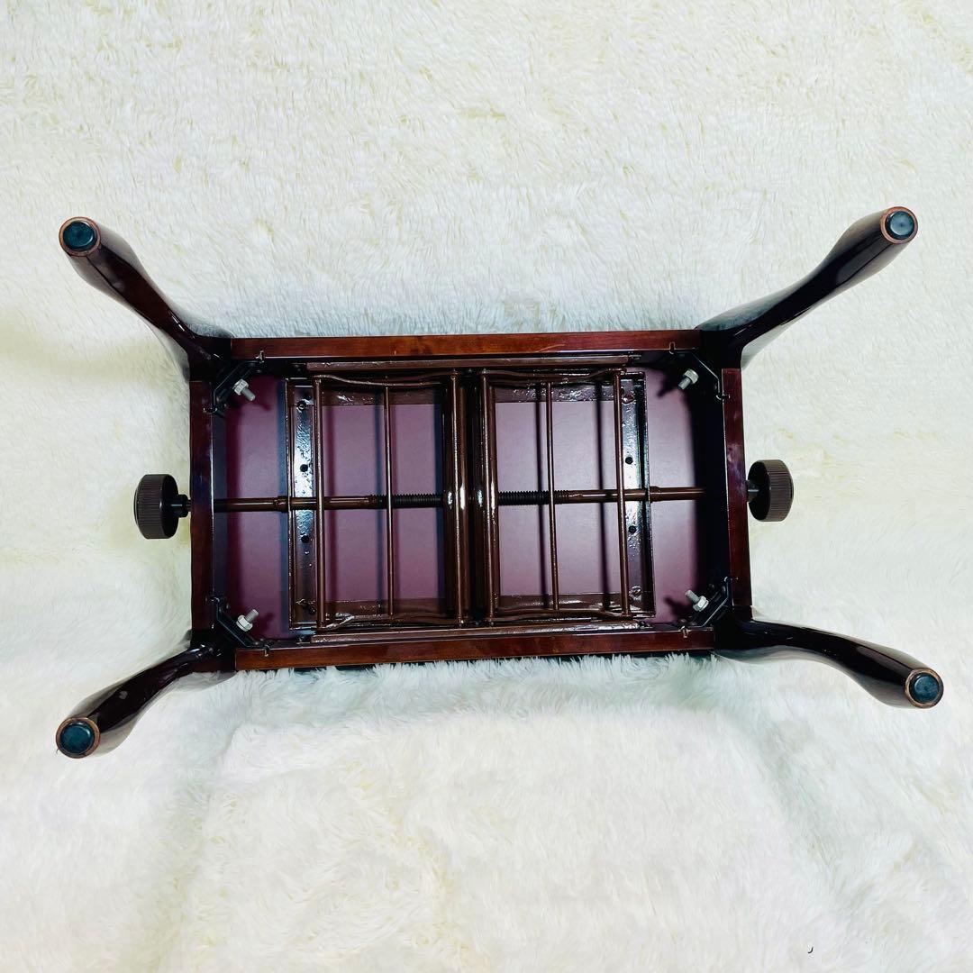 美品　猫足　ピアノ椅子　艶あり　ウォルナット　高さ調整機能付き　高級