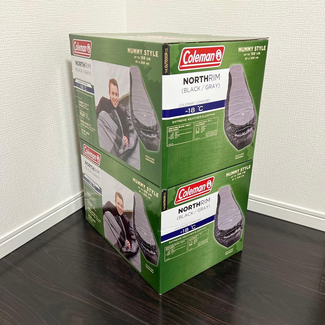 【新品未使用｜未開封】コールマン アウトドア マミー ノースリム 寝袋 黒×灰色