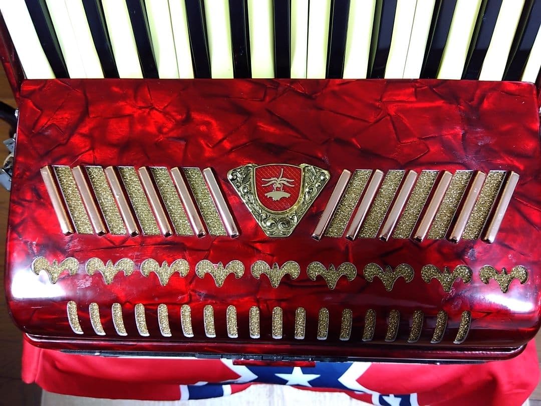 【大幅メンテ完了】トンボ ソプラノアコーディオン KA-27S 赤（即演奏可）