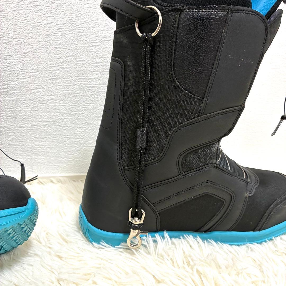 【美品】SLQ BOA スノーボードブーツ 黒×青 メンズ27.0/27.5