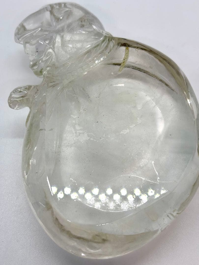 #伝統工芸士　保山作　水晶彫刻 布袋像 台座付き