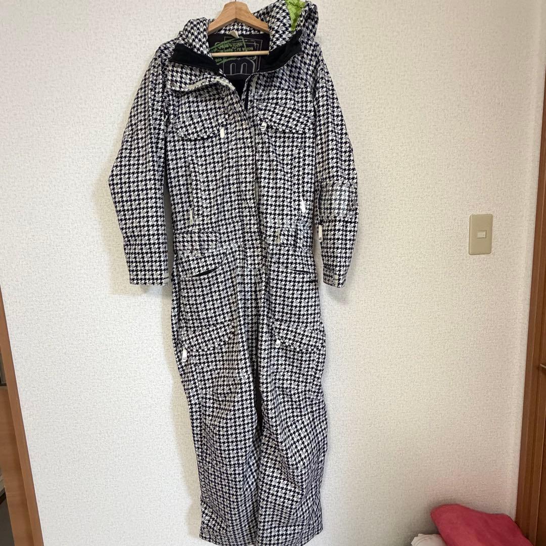 【レア】千鳥柄 スノボ つなぎ レディースS m オールインワン 防寒 雪山