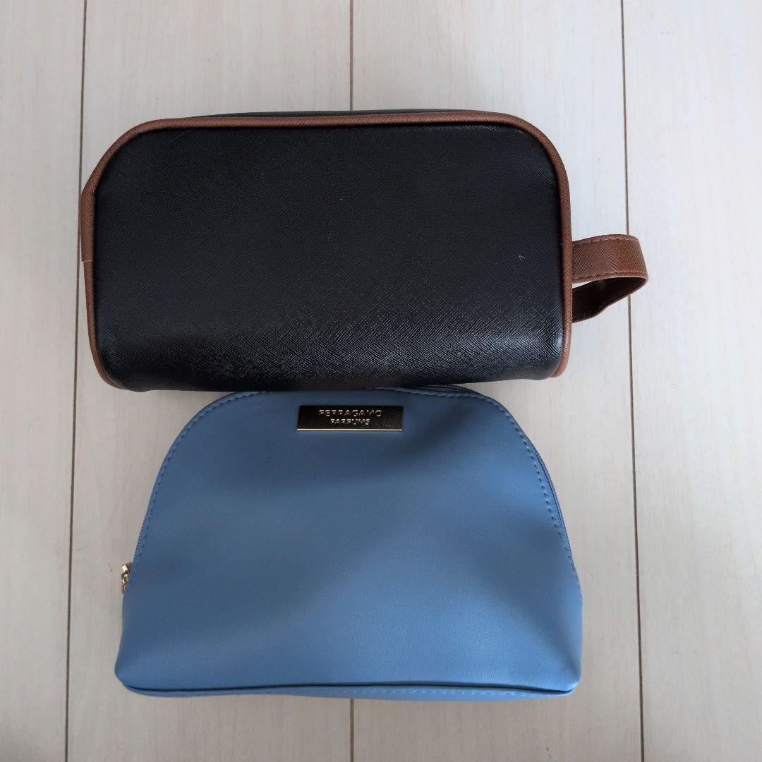 新品 ファーストクラス アメニティFerragamoとランバン トラベルポーチ