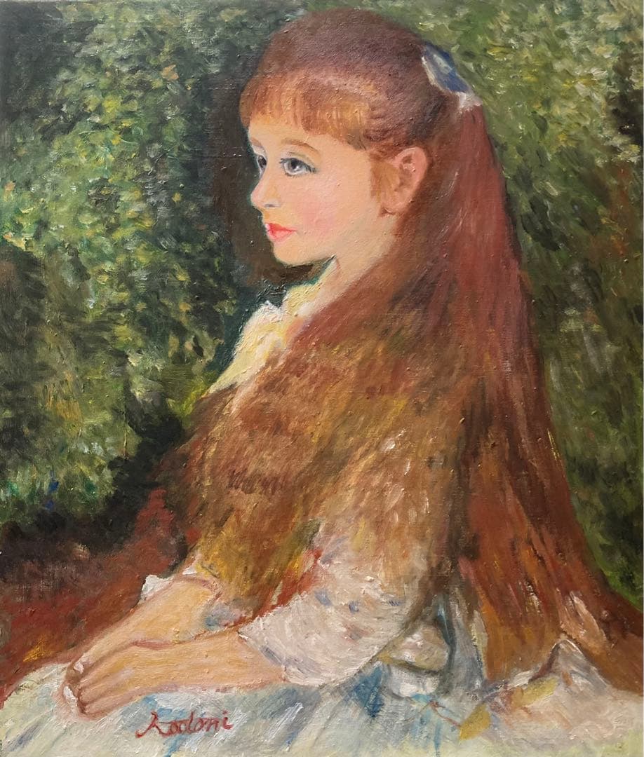 油絵　ルノアール複製画　Ｆ10号　　　　　　イレーヌ・カーン・ダンヴェール嬢