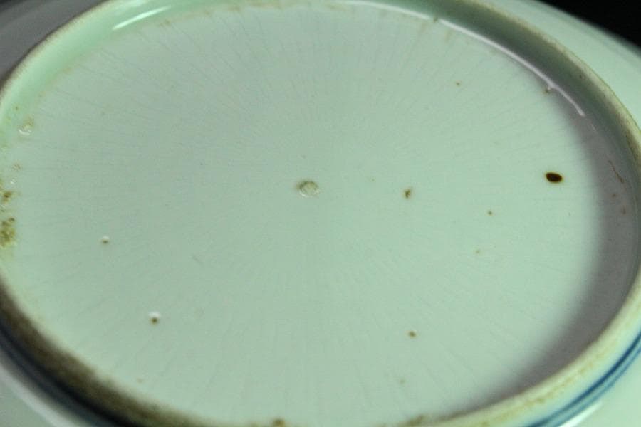 中国美術 青花 馬上武人紋 盤 φ21cm 古染付 清(K-RC962)