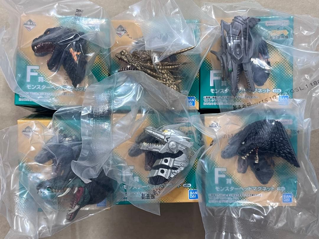 F賞 モンスターヘッドマグネット ゴジラ　大怪獣列伝 一番くじ 全種セット