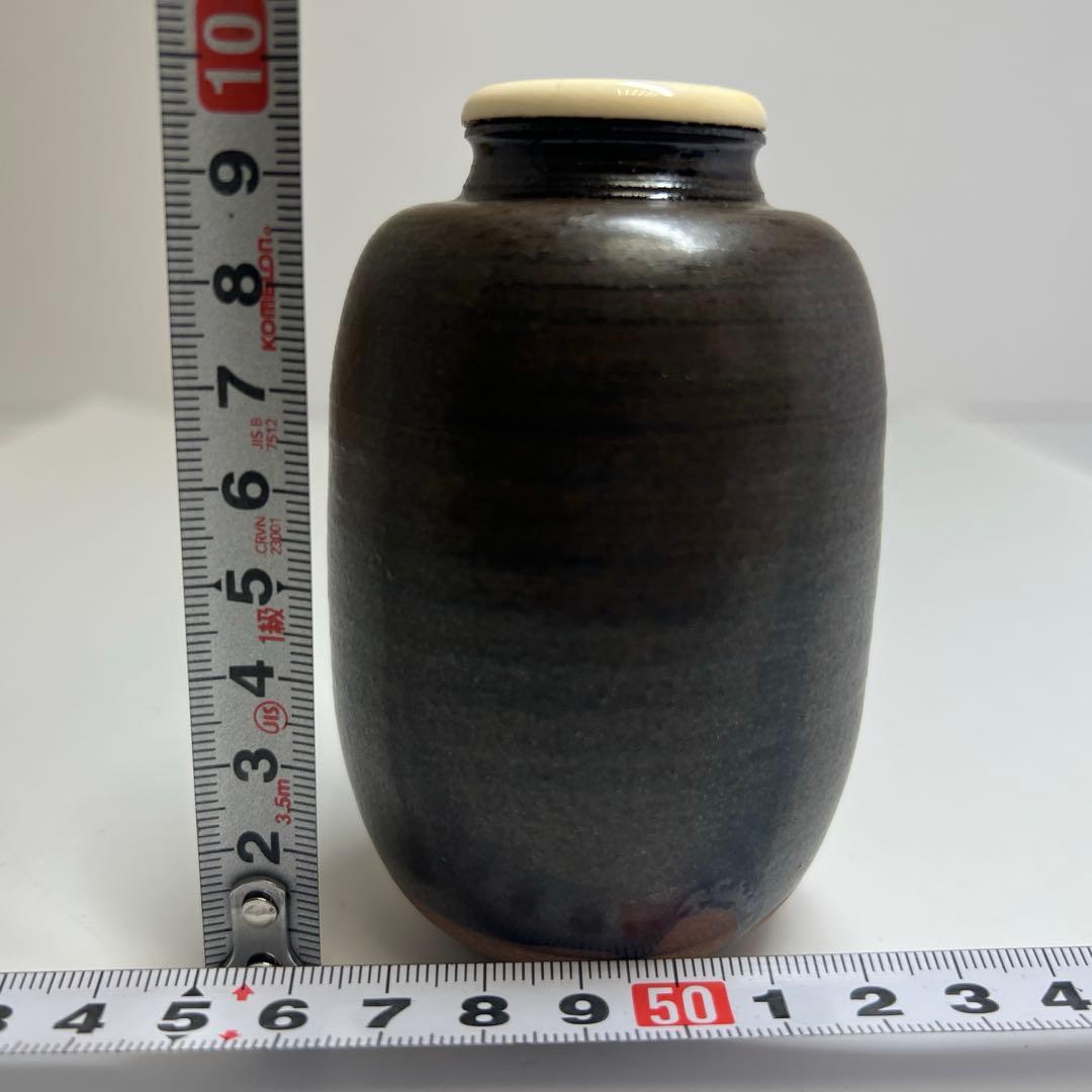 ☆茶3 平安　笹田仁史　在中庵肩衛写　茶入　共箱　h10.5cm