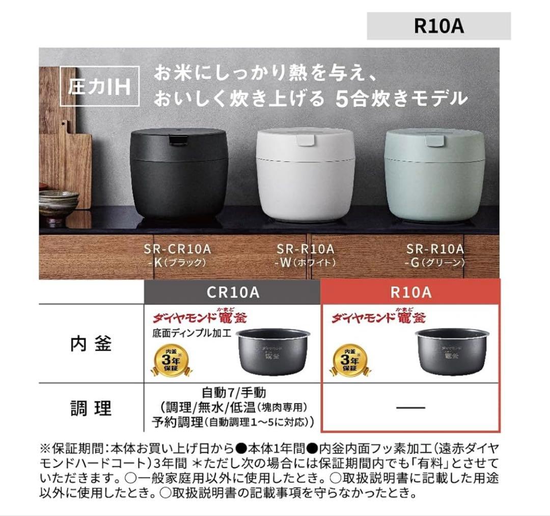 美品★パナソニック 炊飯器 5合 圧力IH SR-R10A-W 2024年製