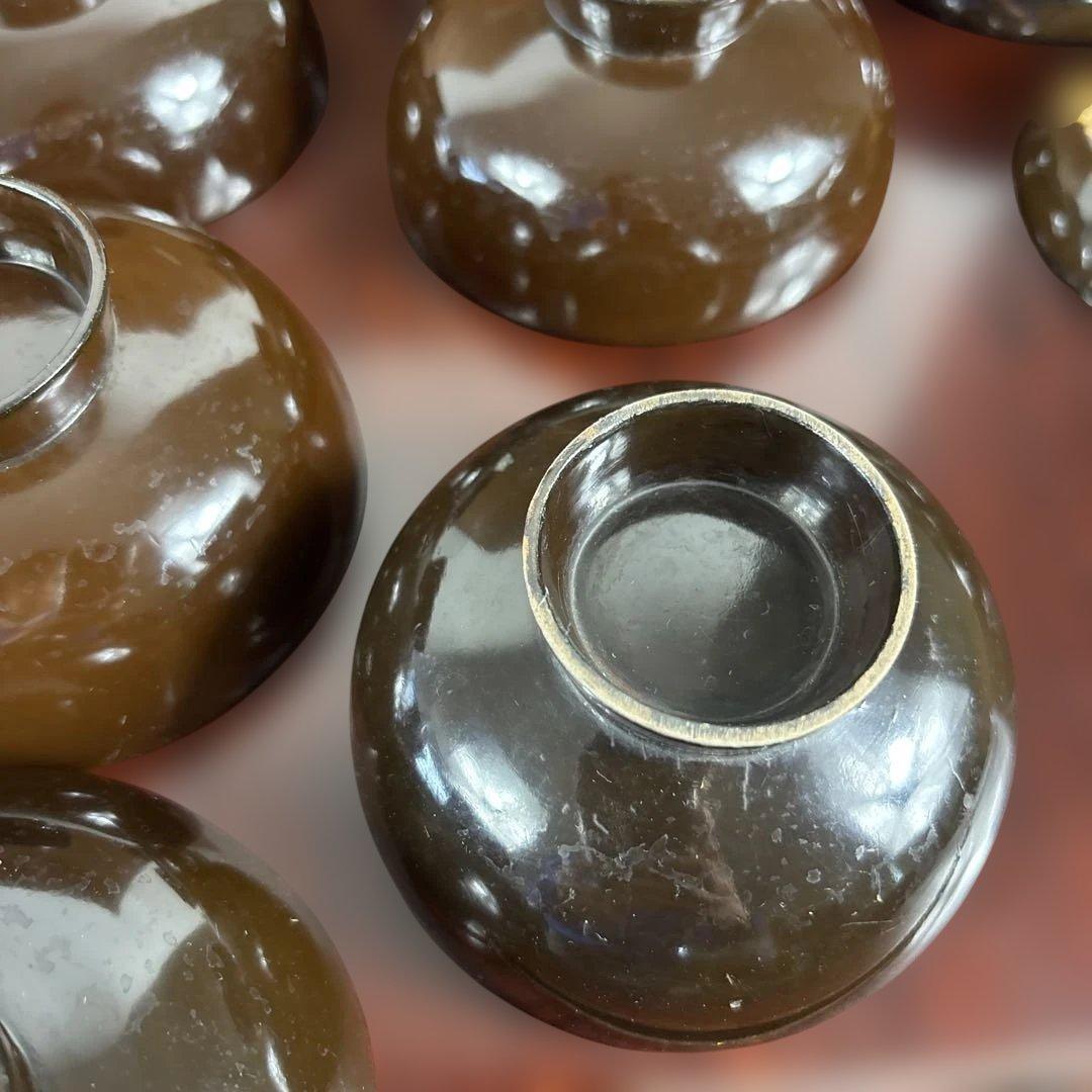 漆器 葉模様 椀 10客セット