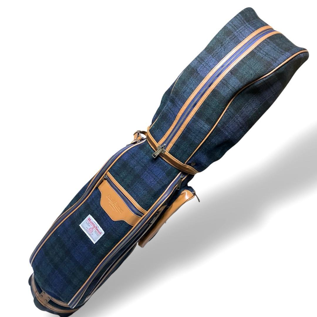 ハリスツイード＆ポールスチュアート キャディーバッグ ゴルフバッグ ボア レア