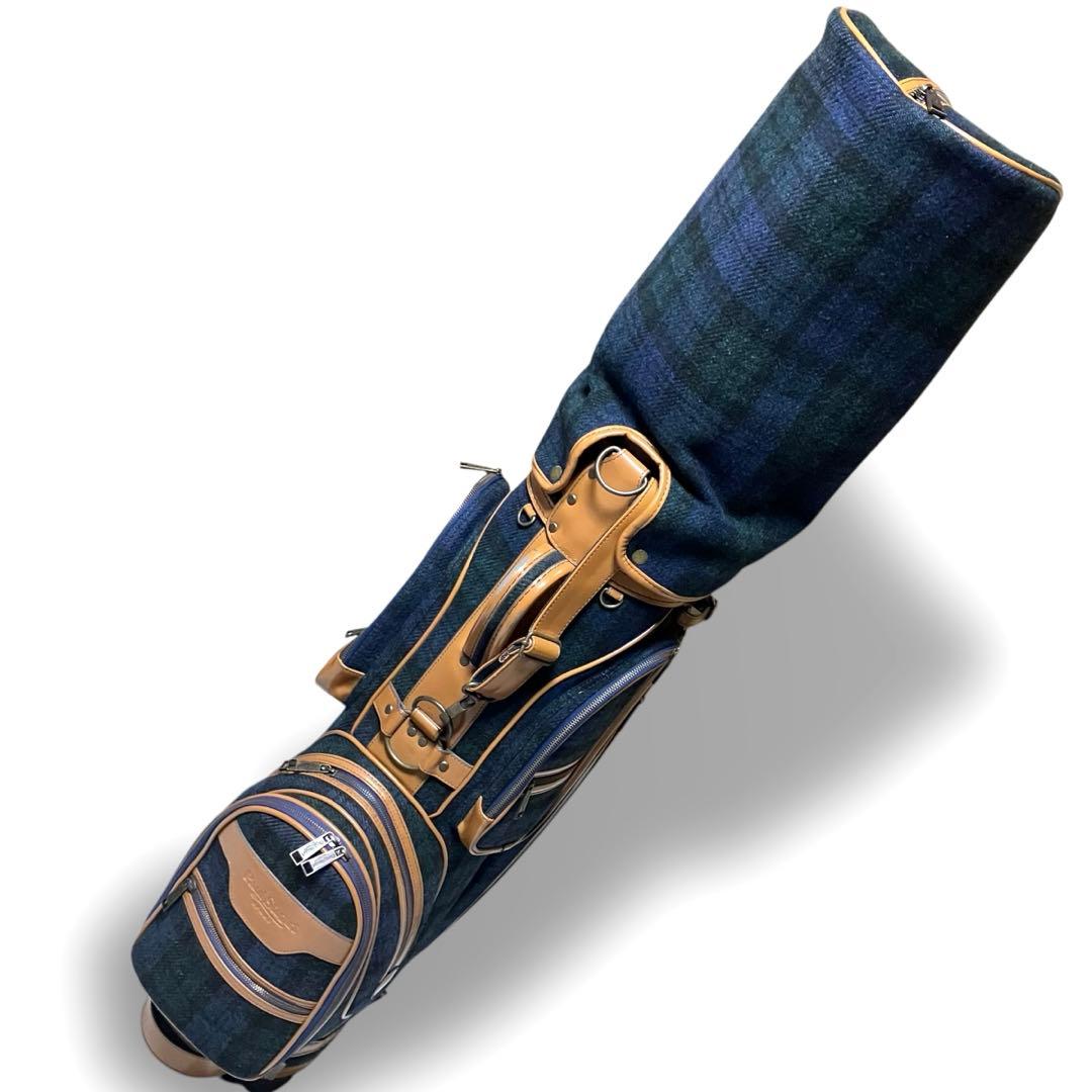 ハリスツイード＆ポールスチュアート キャディーバッグ ゴルフバッグ ボア レア