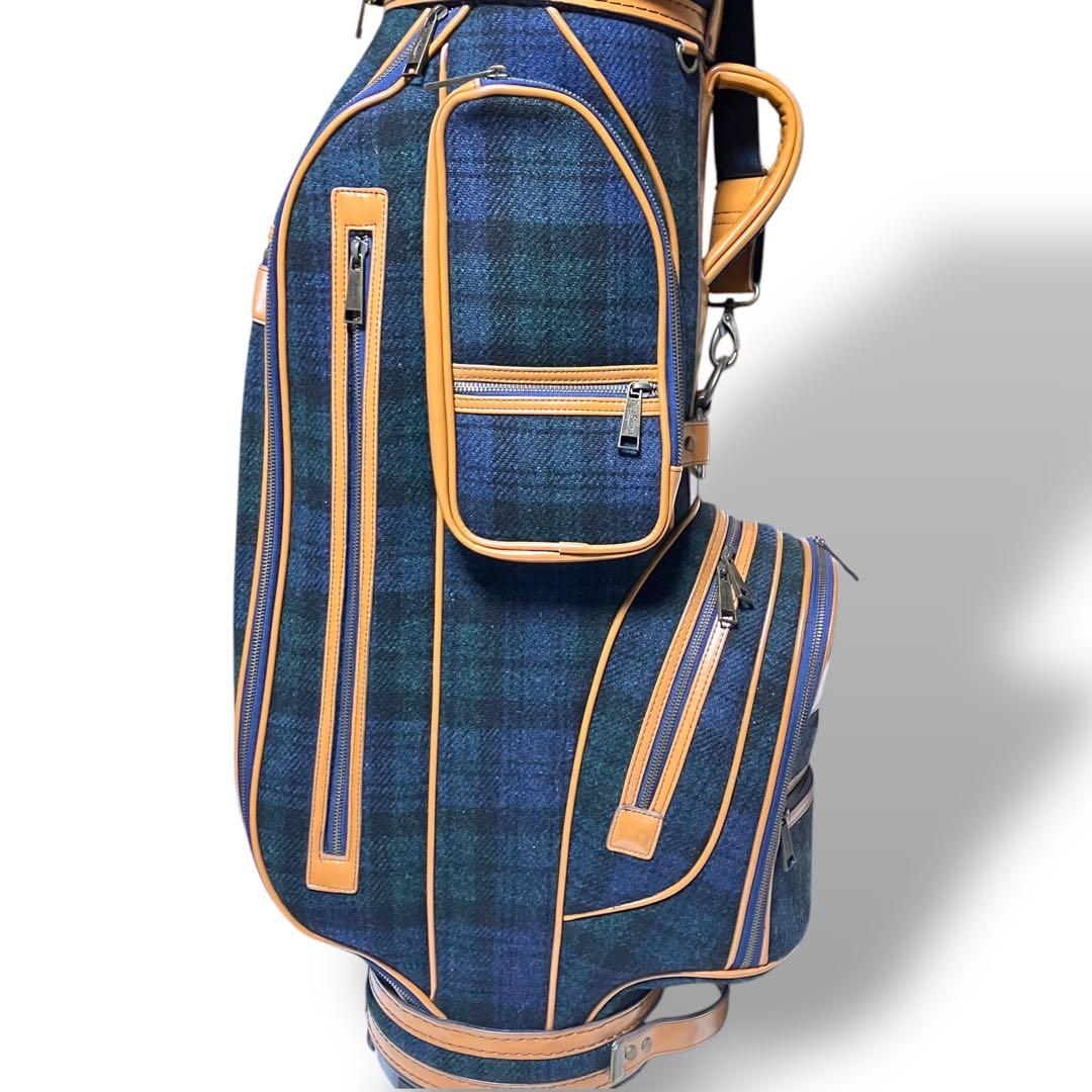 ハリスツイード＆ポールスチュアート キャディーバッグ ゴルフバッグ ボア レア