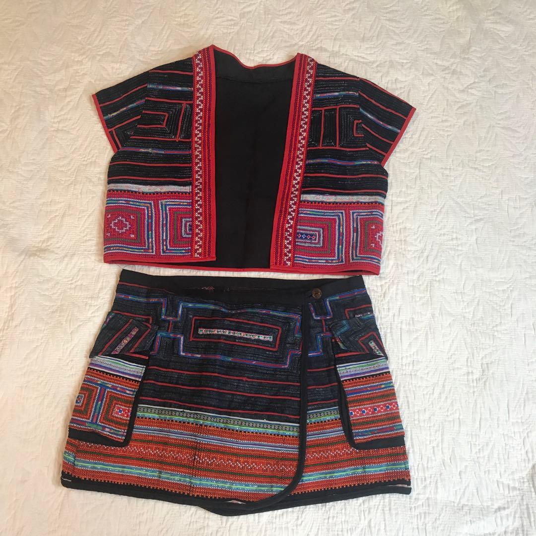 タイ　古布製山岳民族衣装