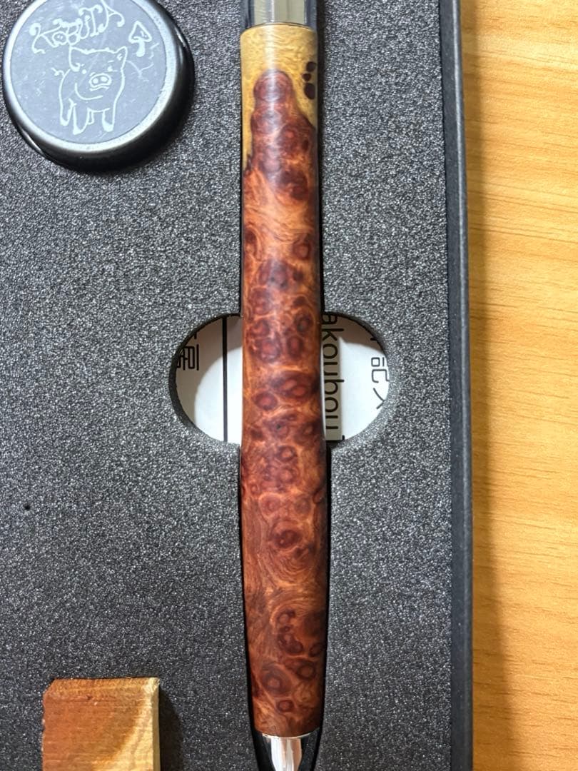 こぶた工房　旧型固定式口金0.5MP 極上+花梨紅白 グロテスク