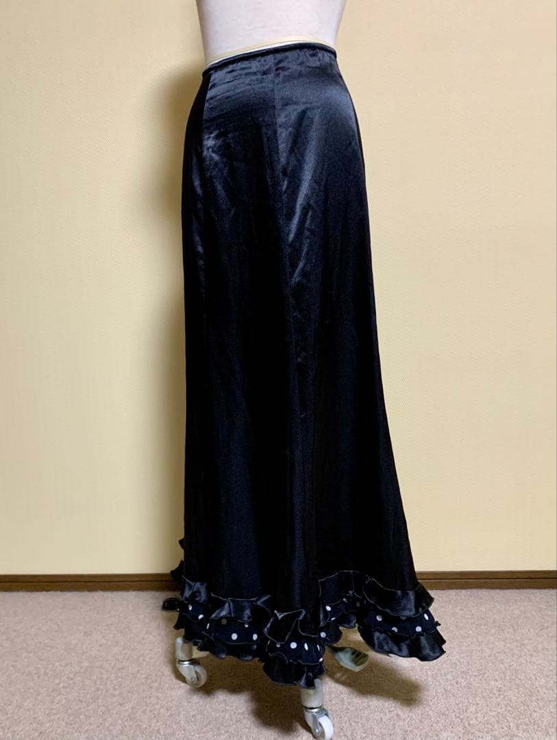 フラメンコ衣装ソニアジョーンズファルダ　黒✖️ドット　サイズM