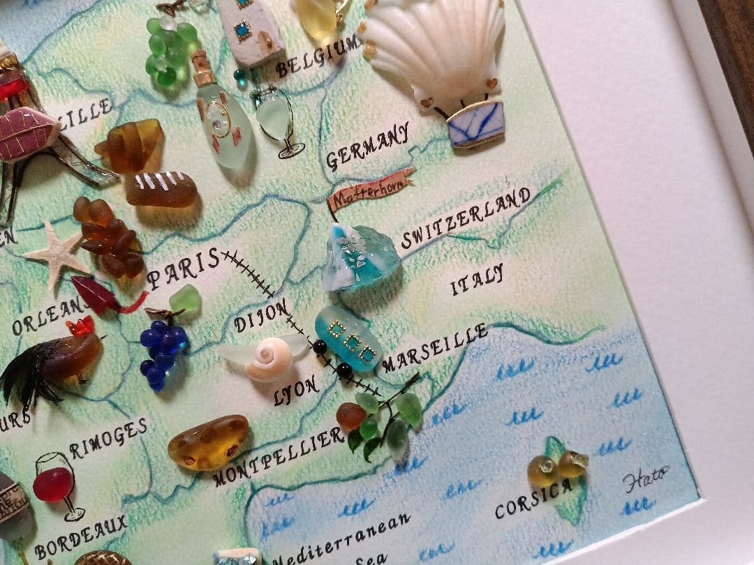 シーグラスアート　おんじ様　ご確認用　２点