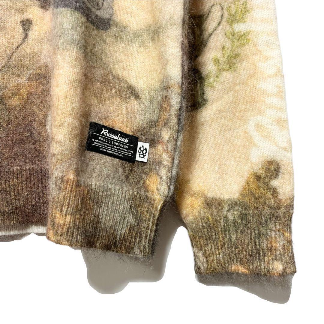 新品 ラッセルノ ゴルフ グラフィック ニット セーター アイボリー L 5