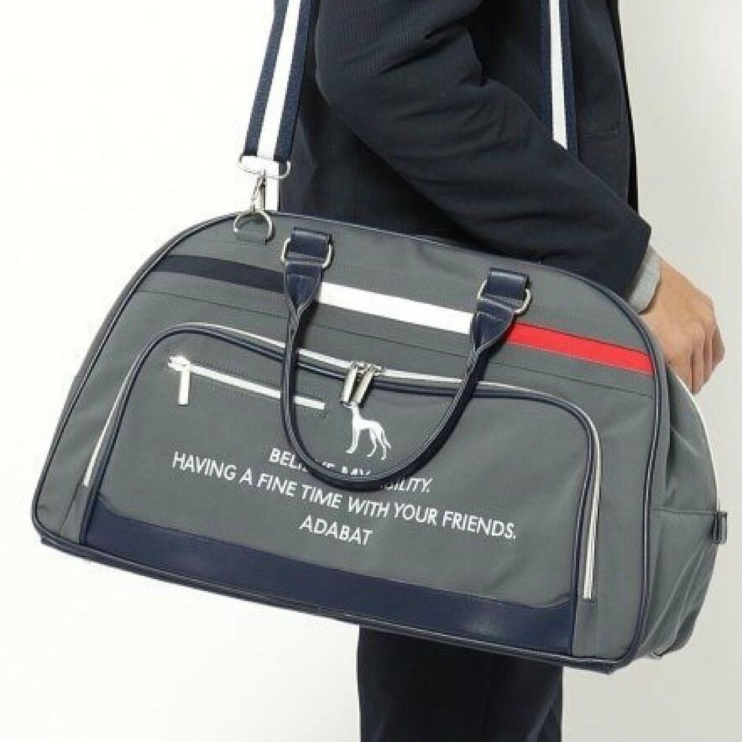 【新レーベル ADABAT NAVY】トリコロールボストンバッグ　ゴルフバッグ