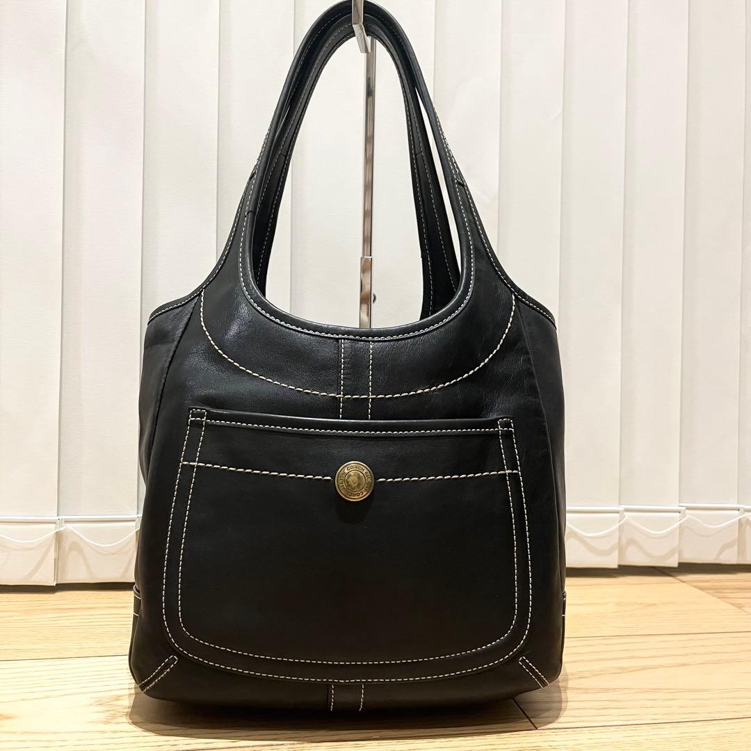 極美品　コーチ　11285 ハンドバッグ　エルゴ　レザー　ブラック　黒