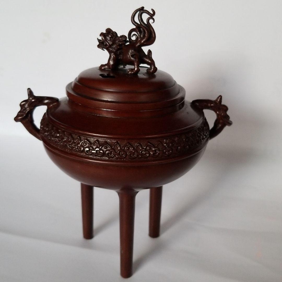 青銅製　獅子香炉