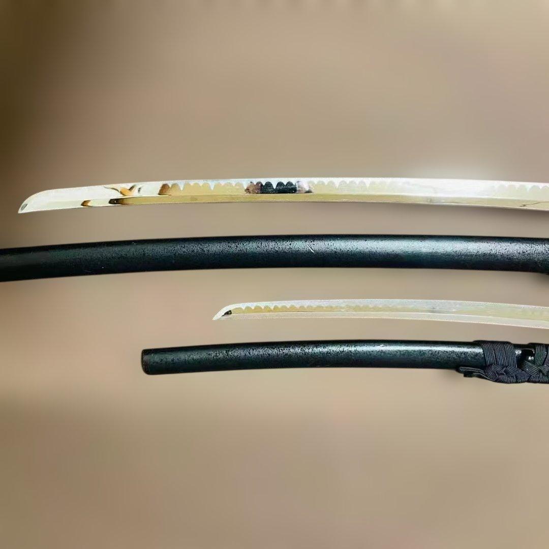 高級模造刀　居合刀　のたれ刃紋　2本セット　打刀　脇差　インテリア （刀5）
