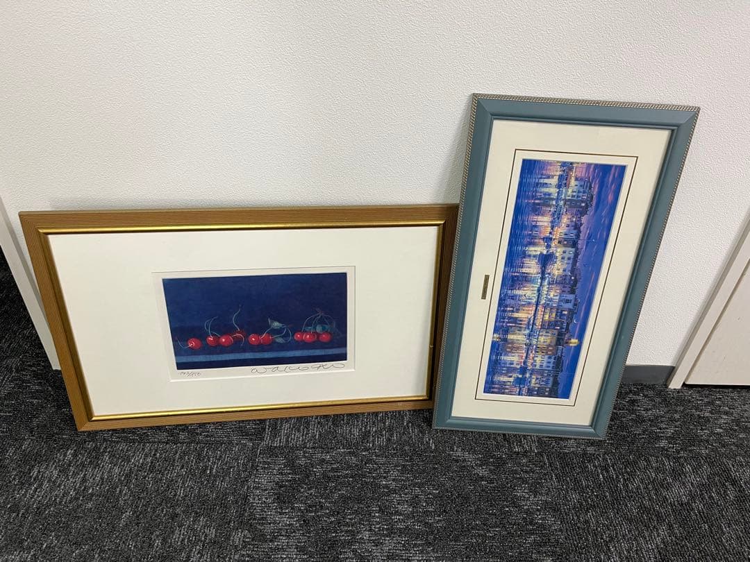 【takeさま専用】　港の風景画　笹倉鉄平　Wakako チェリー 版画