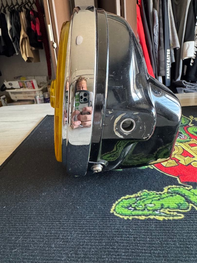 マーシャル　MARCHAL イエロー 丸型ヘッドライト 180π 当時物