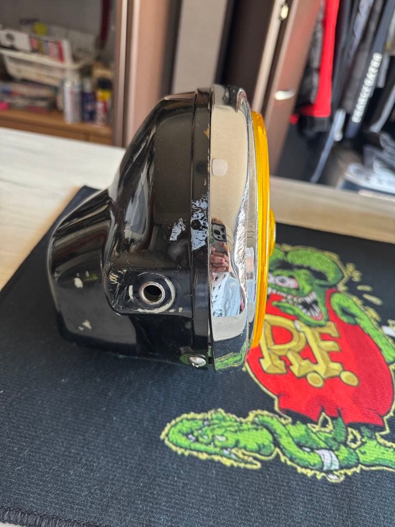 マーシャル　MARCHAL イエロー 丸型ヘッドライト 180π 当時物