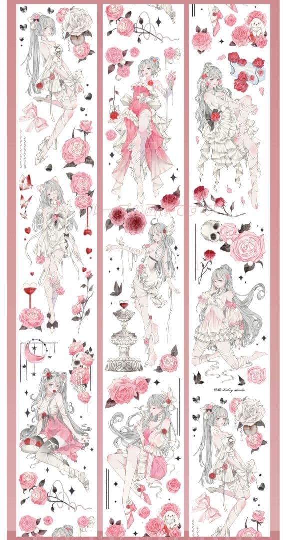 ✩再販✩J757＃霓虹(贝壳光)Likey切り売り海外人物マステ女の子