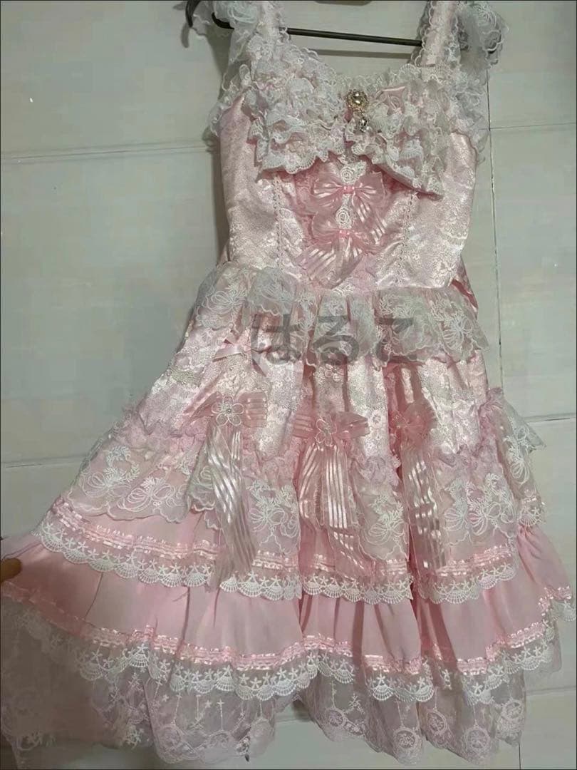 【月下桜頌】ピンク ゴスロリ・ロリータドレス 甘ロリ　ロリィタJSK お姫様