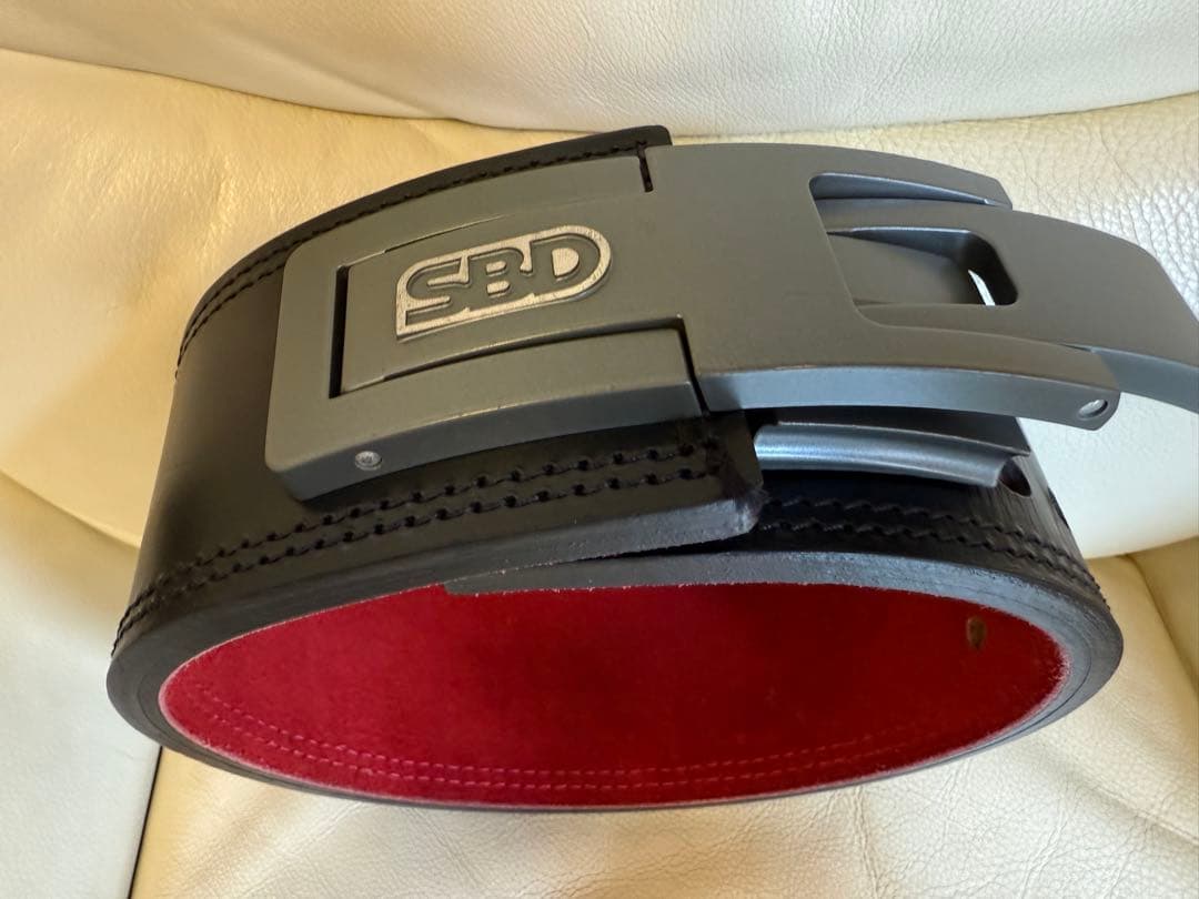 SBD トレーニング・パワーベルト 13mm XS 新ロゴタイプ 黒/赤