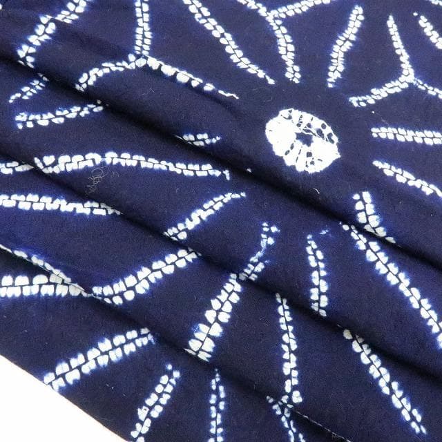 Y3271◆美品 洗える夏着物 有松鳴海絞り 綿 手縫い仕立て 麻の葉 高級浴衣