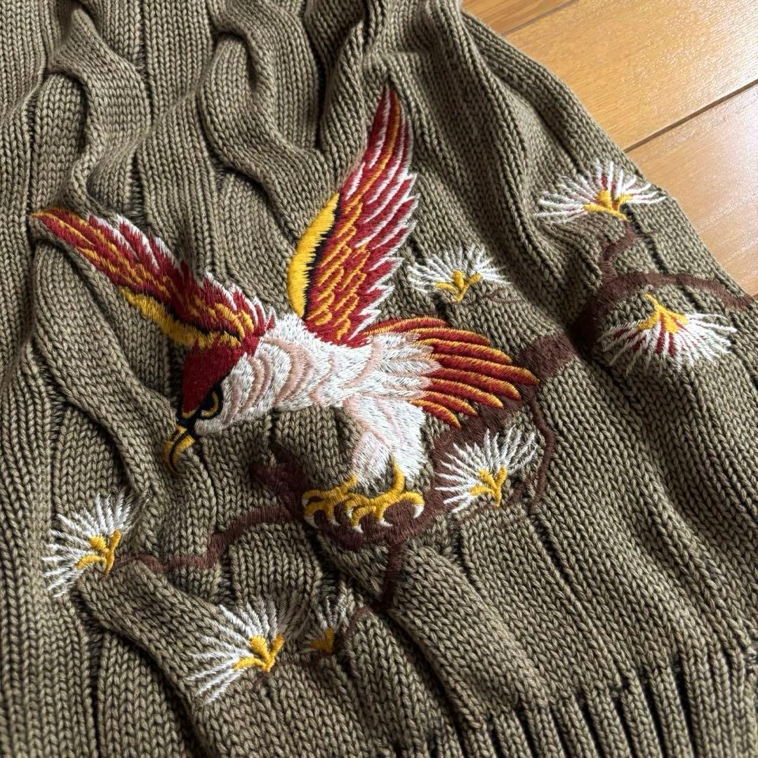 POLO RALPH LAUREN コットンケーブルニット 刺繍 エンブレム