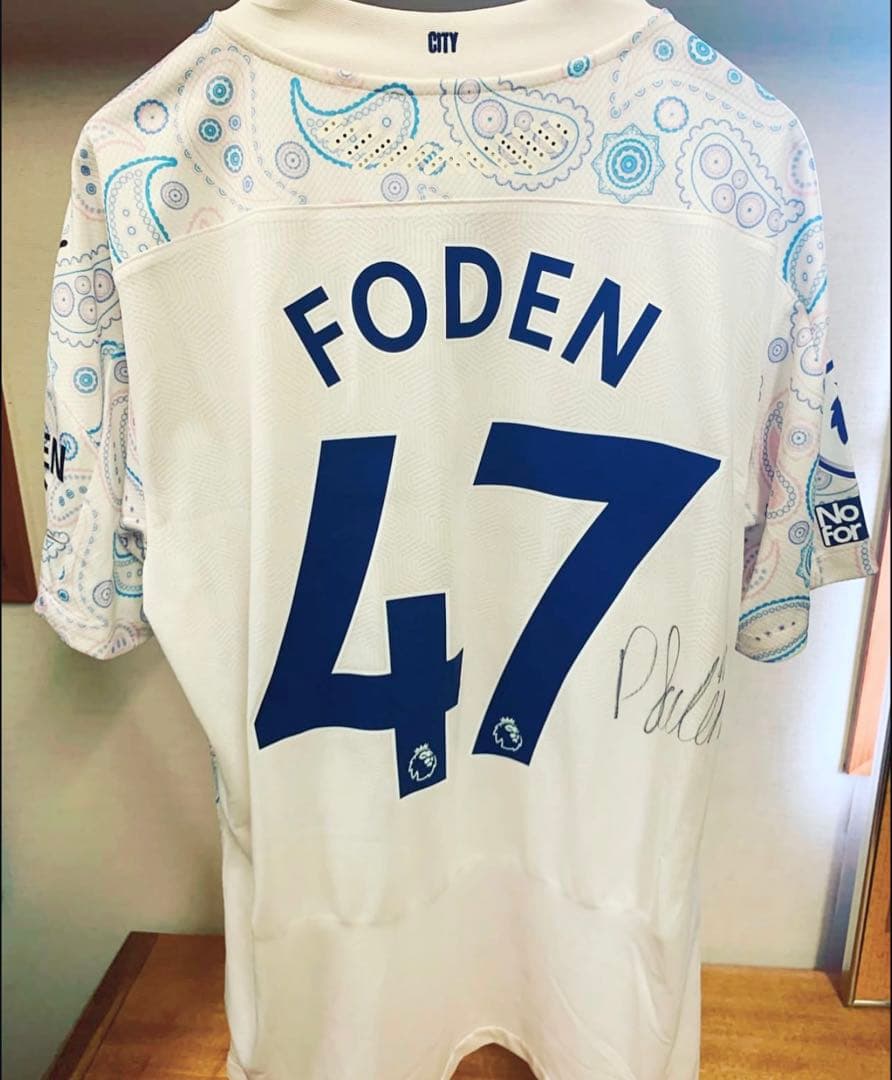 マンチェスターシティ　フォーデン　直筆サイン入り支給品ユニフォーム　証明書付き