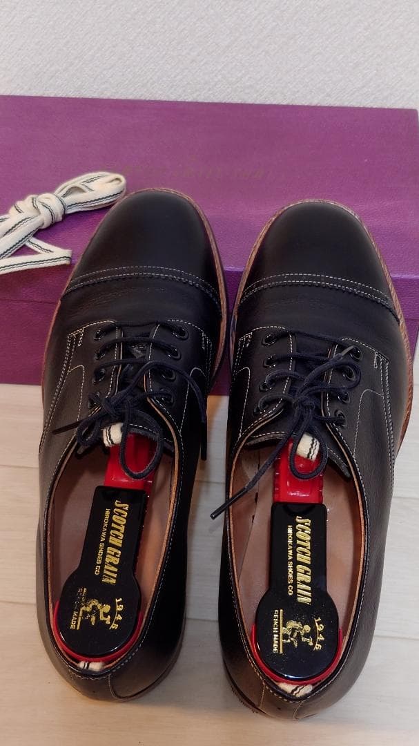 新品未使用 室内試着のみ スコッチグレイン F6206 革靴 黒 25 3E