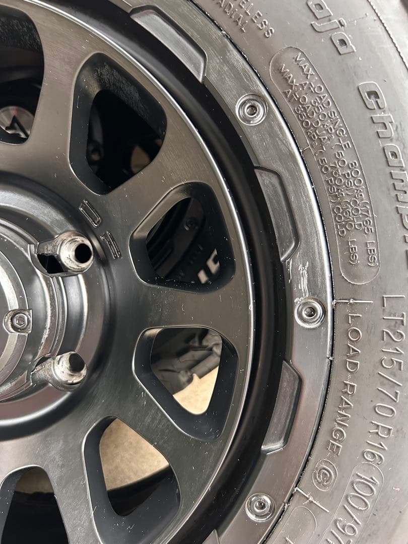 ジムニーシエラ専用デルタBFタイヤホイール5本、ホイールナット