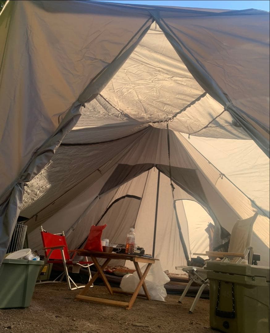 ①DOD ヤドカリテント　グランドシート　ポール4本　中古セット