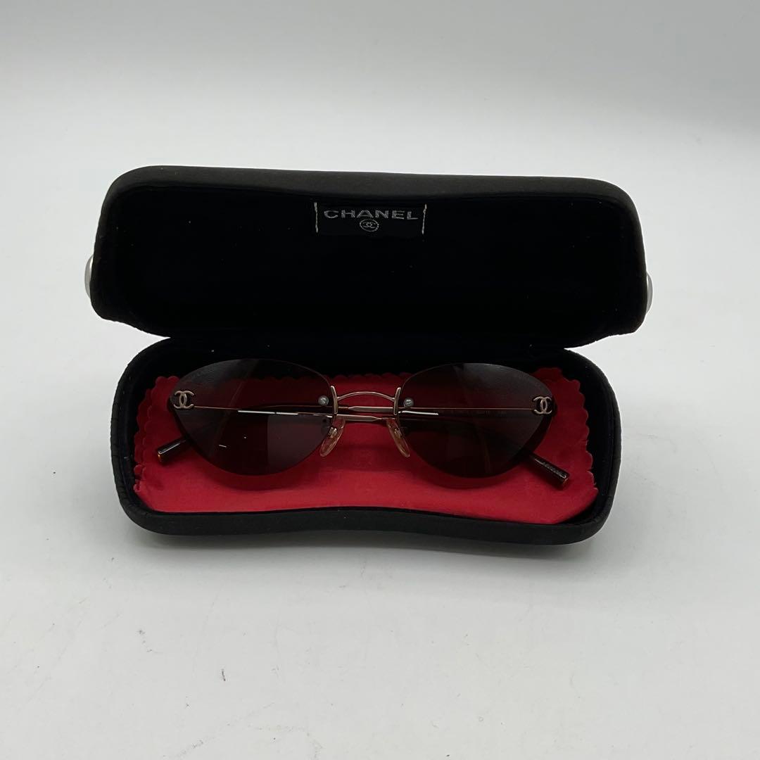 シャネル サングラス リムレス 4003 ブラウン メタル ココマーク