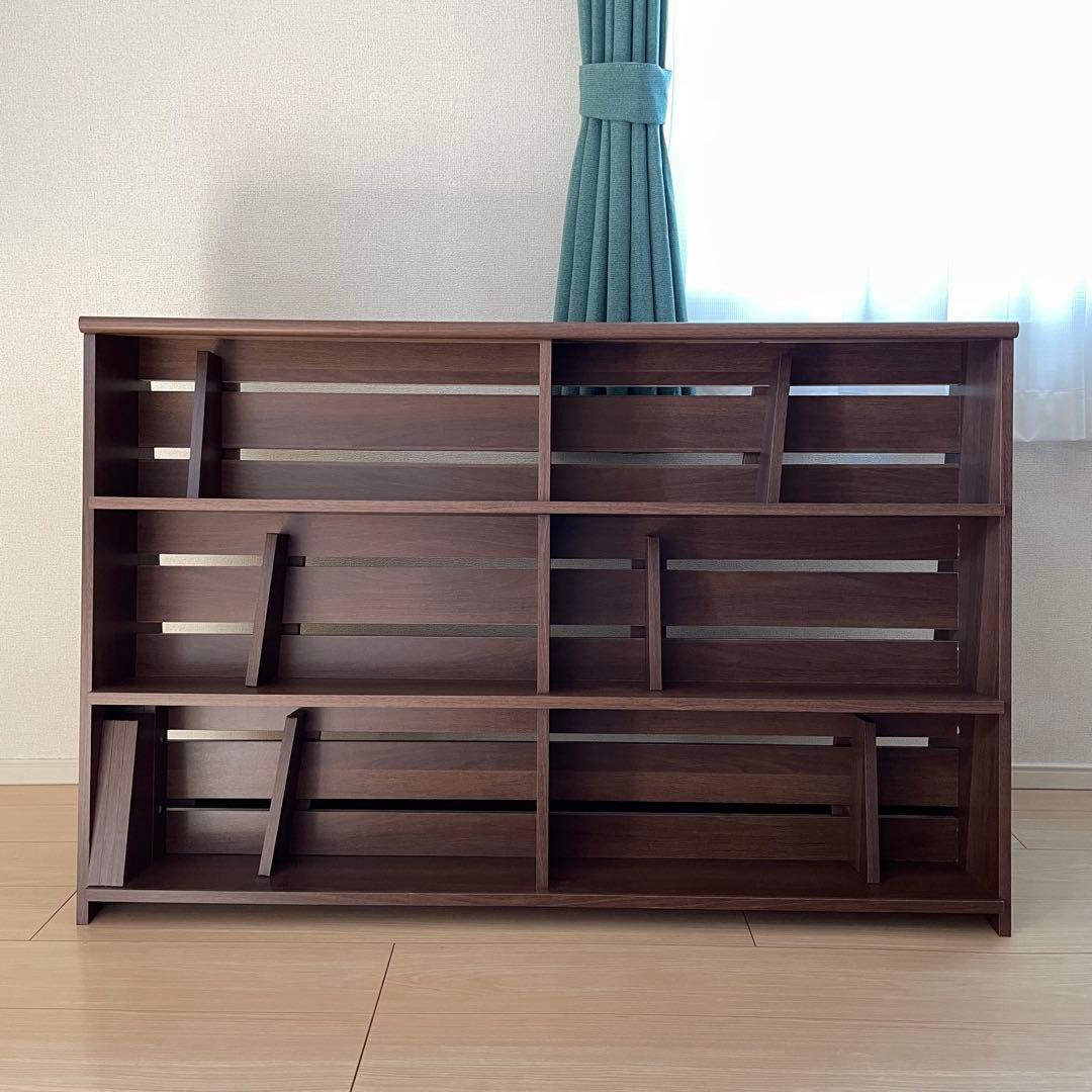 【組立て済】LOWYA 本棚 ブックシェルフ 下段 ウォルナット