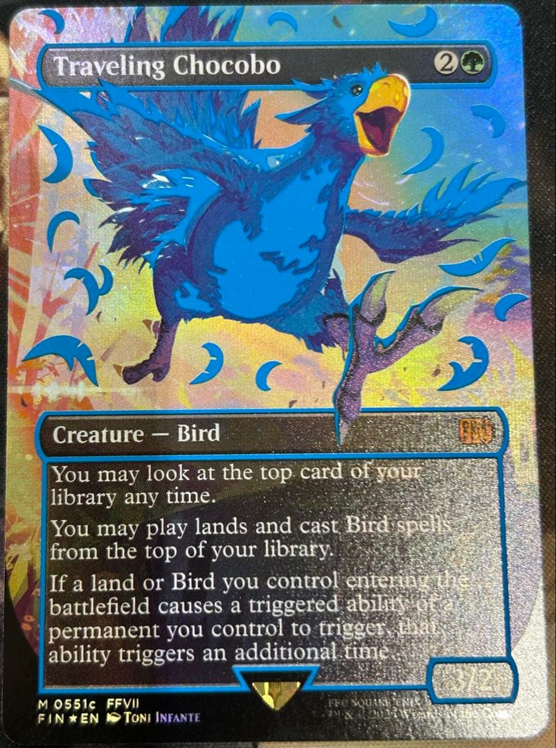 MTG 旅するチョコボ ネオンインク Foil ボーダーレス 青