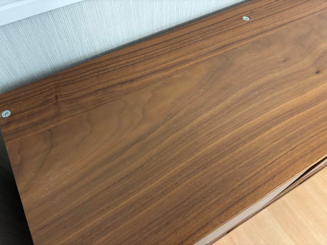 【送料込・無印良品】スタッキングシェルフ ウォールナット ５段×２列 引出し3個