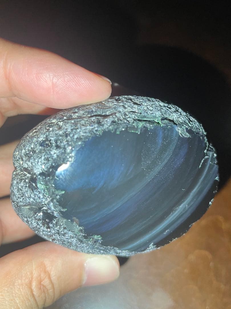 研磨品　十勝石玲瓏　複合色レインボーオブシディアン