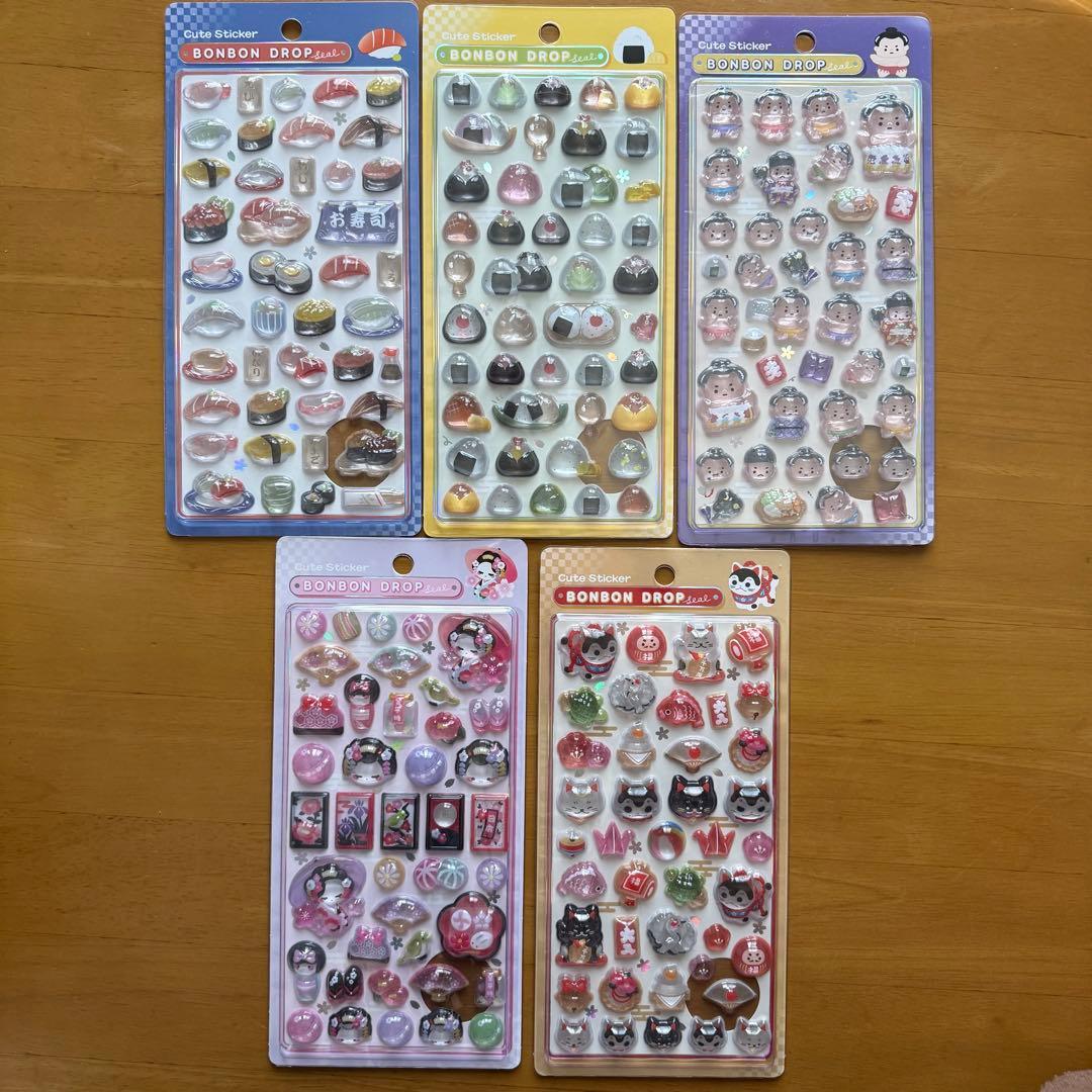 【正規品】BONBON DROP ボンボンドロップシール　和柄　5種セット