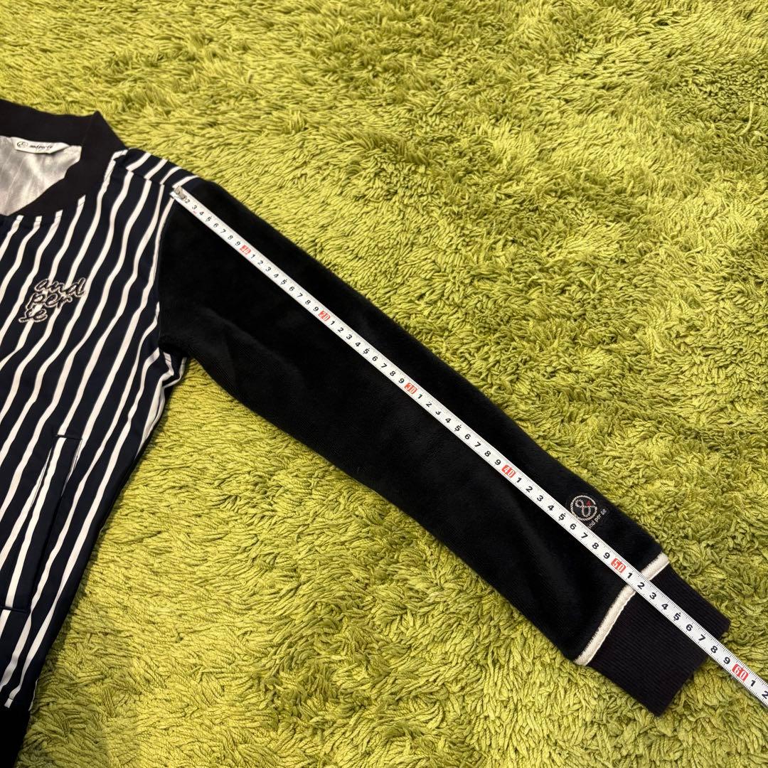 アンパスィ and per se ジップジャケット 異素材 ストライプ Mサイズ