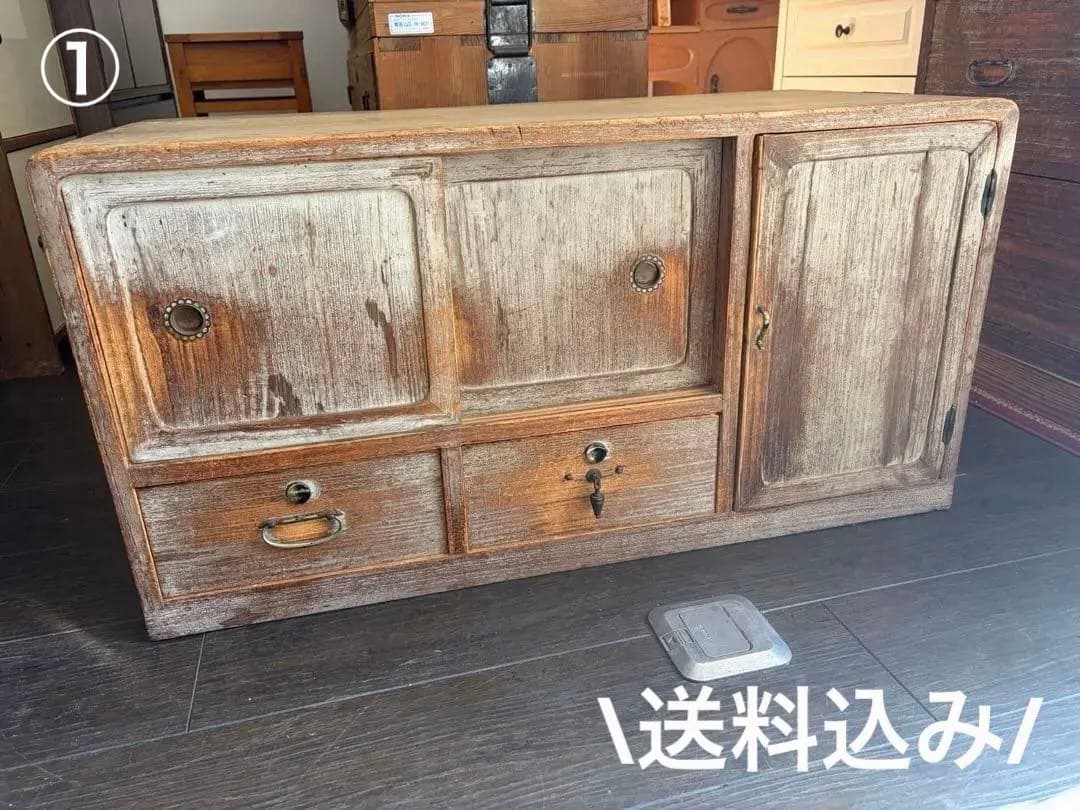 桐タンス アンティーク 和箪笥 古家具 時代箪笥 引き出し付き 収納棚 無垢材